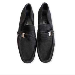 Salvatore Ferragamo Mens Suede Black driver Shoes 11 1/2 D